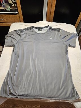 Russell Training Fit Mens Sz XXL Short Sleeve  Gray Polyester Blend Pullover